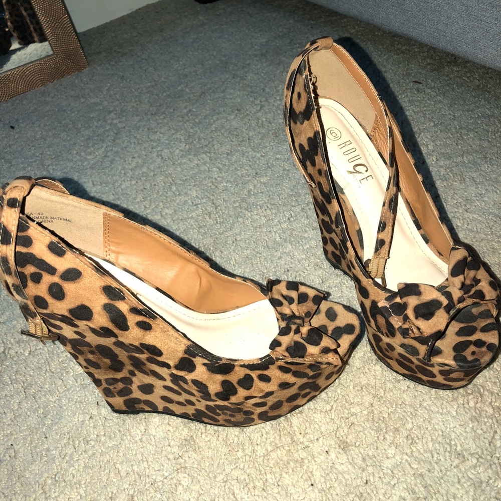 Cheetah print wedges